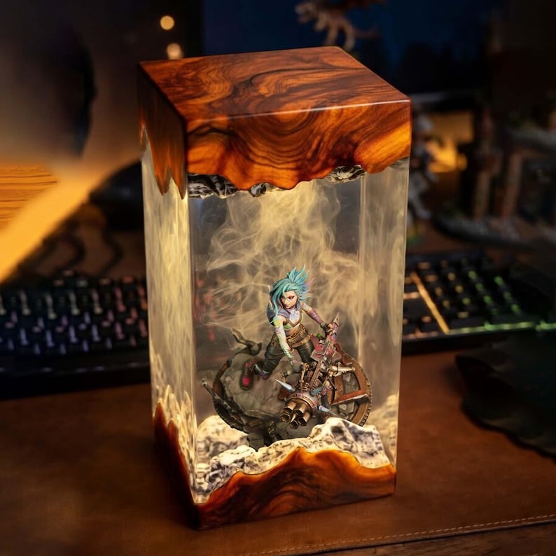 Jinx Lol Resin Lamp, League of Legends LED Night Light, LED Crystal ...