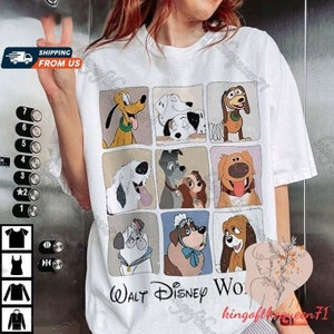 Disney Dogs Disneyworld T-Shirt, Disney Inspired, Disney Character Shirt, Tramp And Lady, 101 Dalmatians Dogs, Pluto Dog Shirt