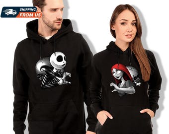 Sudadera con capucha de Jack y Sally, camiseta de Jack Skellington para Halloween, sudaderas de Disney para él y para ella, camisetas de San Valentín