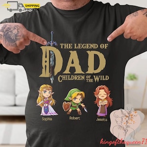 Dad The Legend Of Dad Personalized T-Shirt, Zelda Dad Shirt, Zelda Link Shirt, Breath Of The Wild Shirt, Custom Legend Of Zelda Shirt