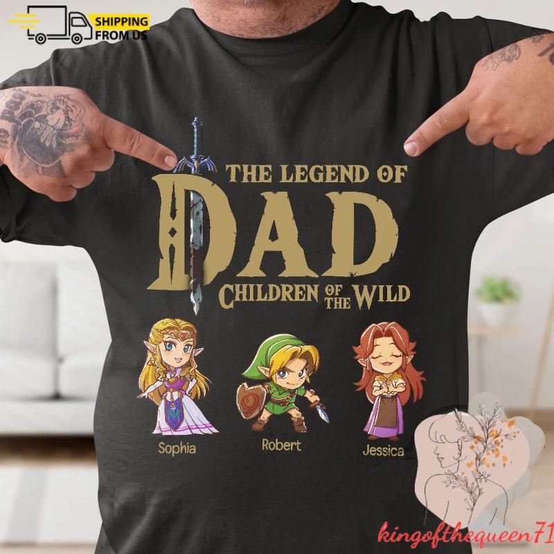 Dad The Legend Of Dad Personalized T-Shirt, Zelda Dad Shirt, Zelda Link Shirt