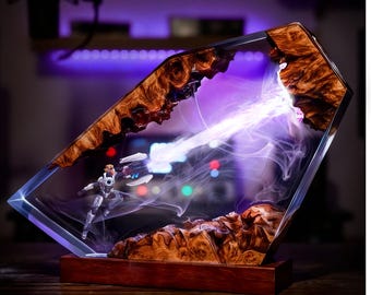 Ezreal Resin Lamp, League of Legends Led Night Light, LOL Epoxy Diorama Lamp, Gamer Room Decor, Gift for LoL Fans, Gaming Decor