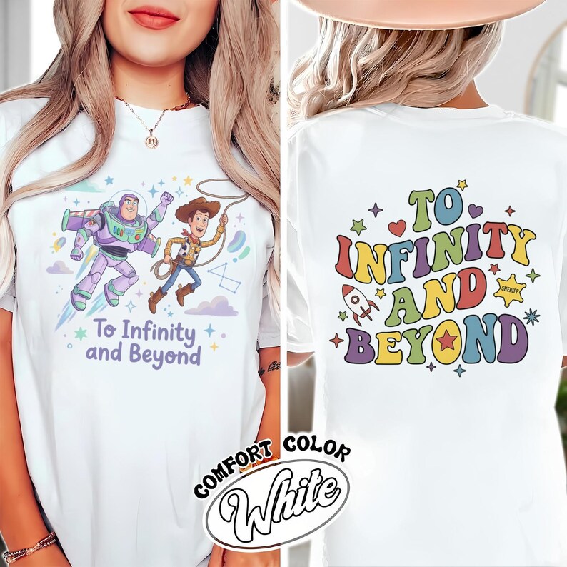 Disney Comfort Colors Shirt 2-Sided, Toy Story To Infinity & Beyond Wash Tee, Buzz Lightyear Woody Distressed Shirt, Disney Trip Outfit