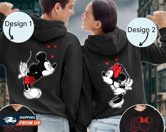 Sudadera con capucha de Mickey y Minnie para pareja, sudadera de aniversario y boda, conjuntos a juego para parejas, sudadera de pareja de Disney, regalo de San Valentín