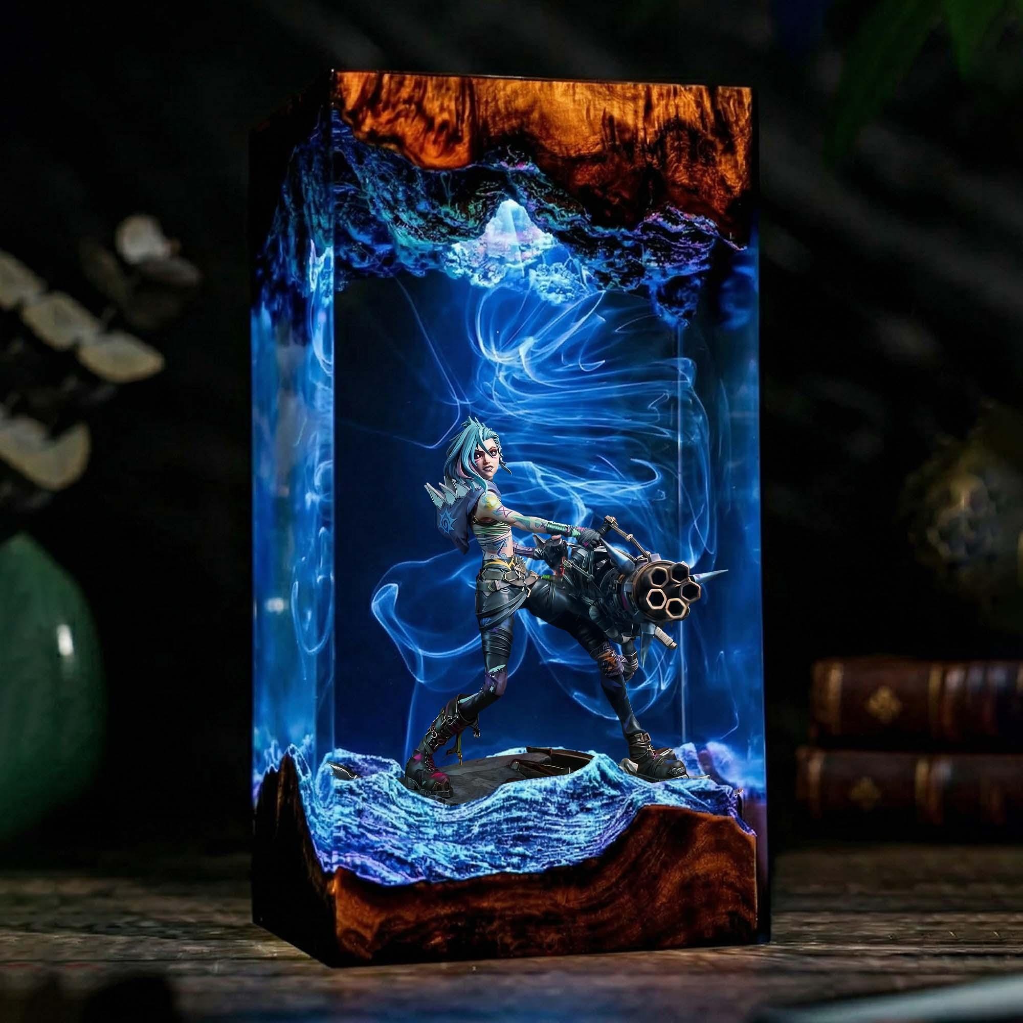 Jinx Lol Resin Lamp, League of Legends LED Night Light, LED