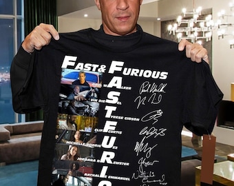 Snel en woedend T-shirt, snel en woedend jubileumshirt, snel woedend shirt, Vin Diesel shirt, Paul Walker T-shirt, Dom Toretto shirt