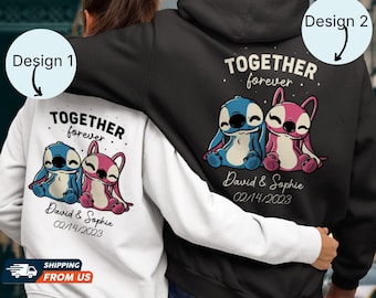 Sudadera con capucha para pareja "Juntos por siempre", camisetas de "Ella y su ángel", sudadera a juego para San Valentín, regalo para pareja