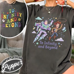 Disney Comfort Colors Shirt 2-Sided, Toy Story To Infinity & Beyond Wash Tee, Buzz Lightyear Woody Distressed Shirt, Disney Trip Outfit