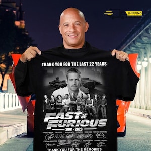 Fast And Furious Anniversary Shirt, Paul Walker T-Shirt, The 2 Fast 2 Furious Paul Walker Shirt, Fast X Movie Shirt, Vin Diesel