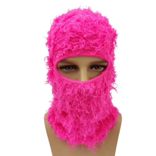 Cream Knitted Balaclava Distressed Balaclava Ski Mask Yeat Etsy