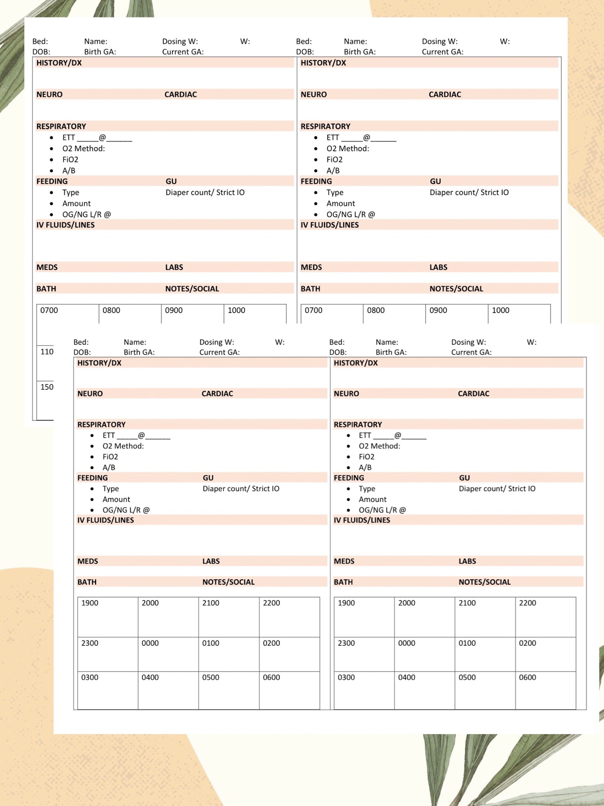 NICU Report Sheet, NICU Brain, Neonatal Nursing - Etsy