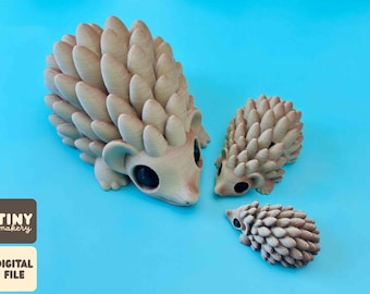 little hedgehog — articulated flexi print-in-place STL/3MF digital file for 3D printing