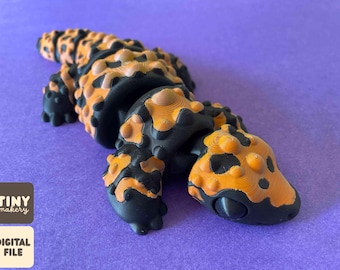 little gila monster  — articulated flexi print-in-place STL/3MF digital file for 3D printing