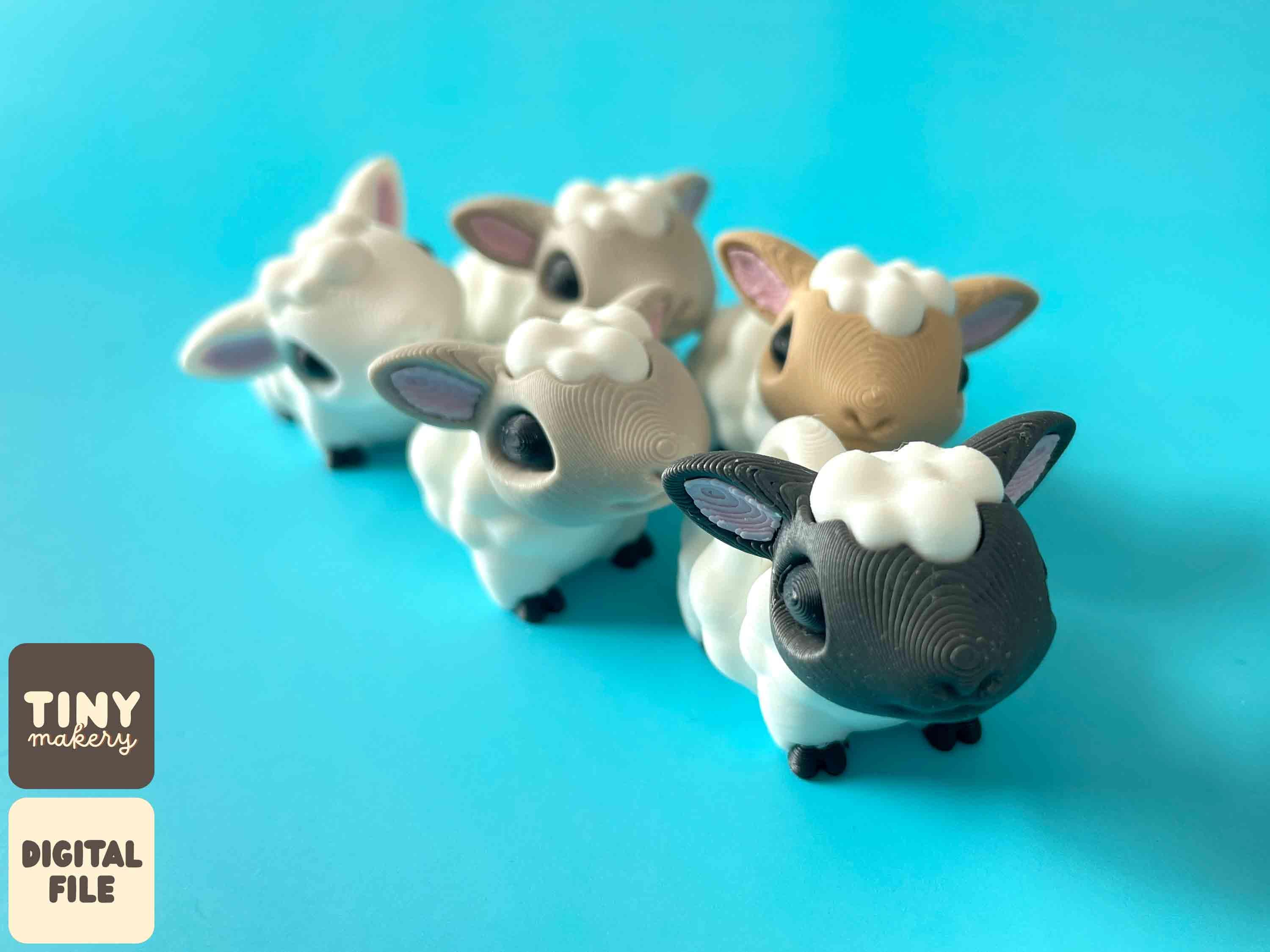 tiny lamb — articulated flexi print-in-place STL/3MF digital file for 3D printing