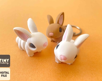 tiny bunny — articulated flexi print-in-place STL/3MF digital file for 3D printing