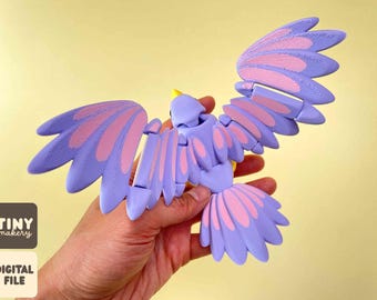 little bird — articulated flexi print-in-place STL/3MF digital file for 3D printing