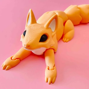 little fox — articulated flexi print-in-place STL/3MF digital file for 3D printing