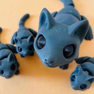 little cat — articulated flexi print-in-place STL/3MF digital file for 3D printing