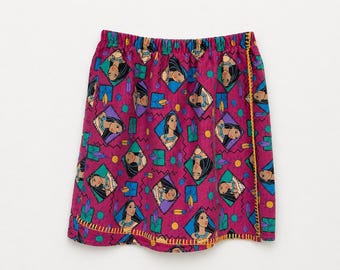 Disney Pocahontas Skirt Girls Size 12  Vintage 90s Character Print USA Made RARE