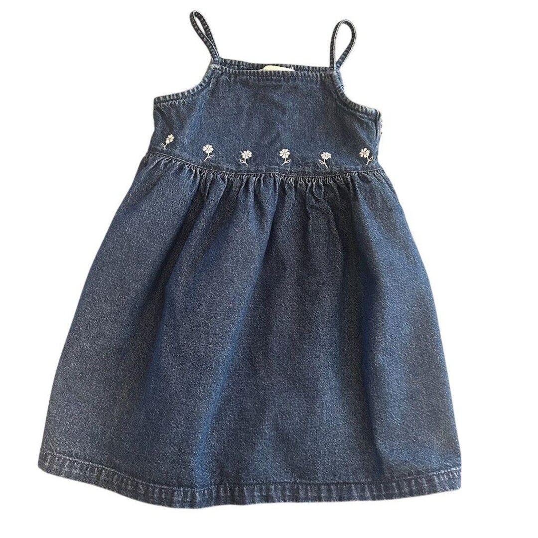 Gymboree Girls Vintage 1990s Americana Denim Jumper Dress Size 3T Blue ...