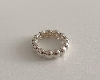 925 Sterling Silver Bead Ring,Minimalist Bubble Ring for Women,Dainty Ring,Stacking Ring,Stacking Ring,Statement Ring,Gift for Her