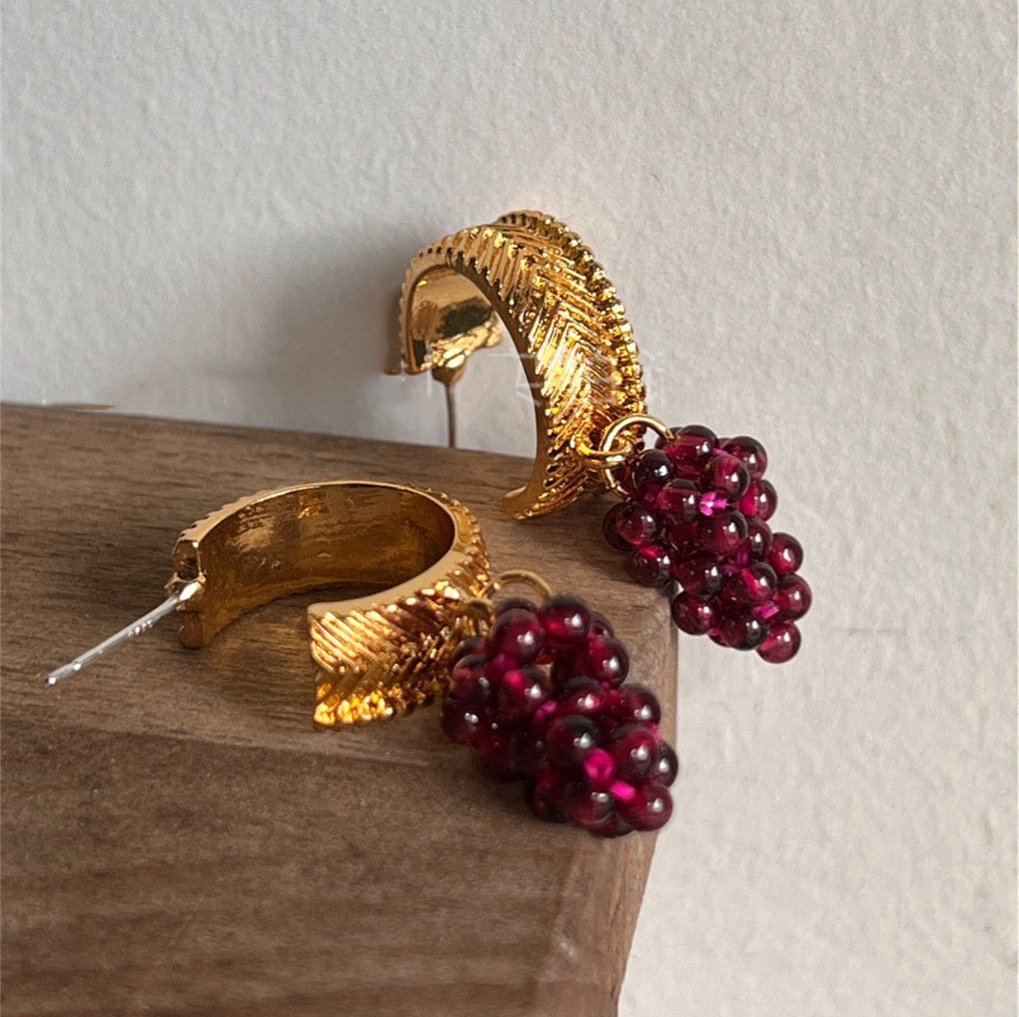 Gold grape deals earrings
