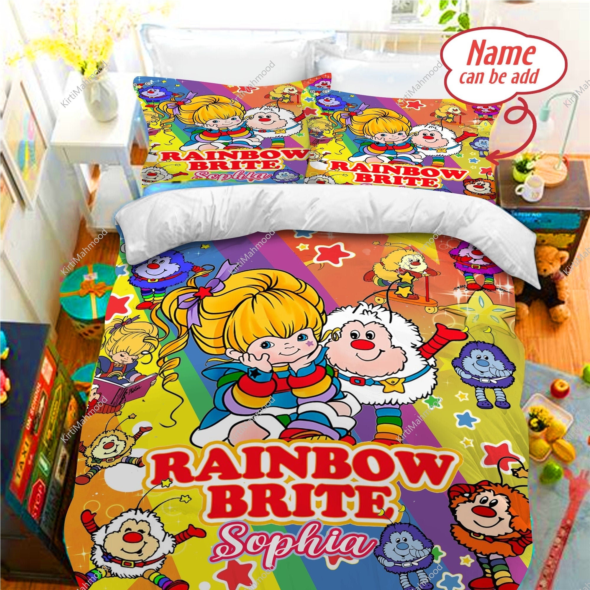 Rainbow Brite Bedding Set Rainbow Brite Duvet Cover Rainbow Etsy