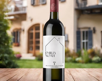 Wine label | Wine bottle sticker | Housewarming gift | Gift | New house