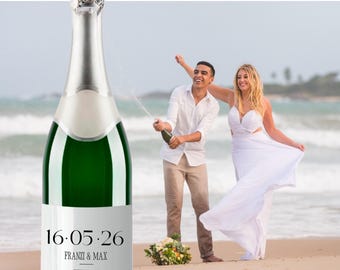 Sektetikett | Hochzeitsgeschenk | Weinetikett  | Champagneretikett | personalisiertes Geschenk Jahrestag | Magnumflasche Etikett