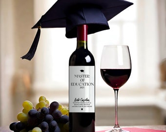 Bottle label Bachelor | High school diploma | Graduation | Wine Gift | State examination | Sticker | School graduation label