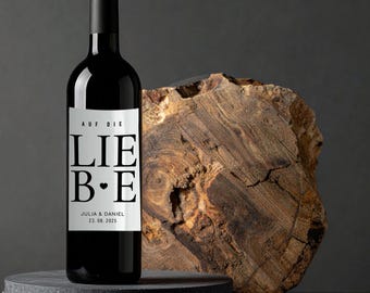 Etykieta na wino | Naklejka na butelkę wina | Dekoracja stołu weselnego | Spersonalizowana butelka wina weselnego | Wino weselne