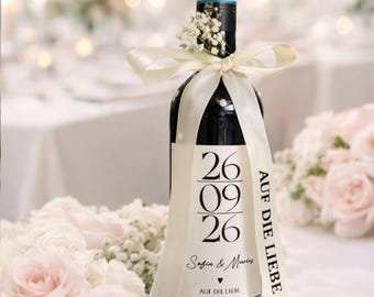 Weinetikett | Weinflaschenaufkleber | Hochzeit | Geschenk | Hochzeitsgeschenk | Hochzeitsdeko Weinetikett