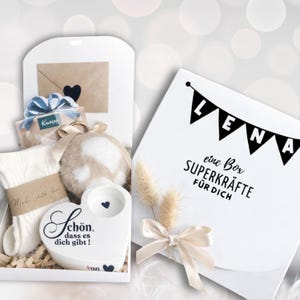 Geschenk Superkräfte für dich personalisiert mit Namen | Gute Besserung wünschen | kleine Auszeit | Mutmacher Kraft Box