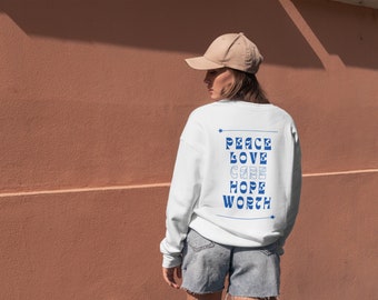 Unisex Peace Liebe Sweatshirt. Bequem und stilvoll | weiches Sweatshirt | gute Qualität |