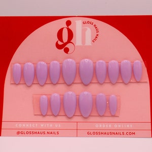 Purple Press on Nails | Lavender Nails | Lilac Nails | Press on Nails | Almond Nails | Fall Nails | Winter Nails | Gloss Haus Nails
