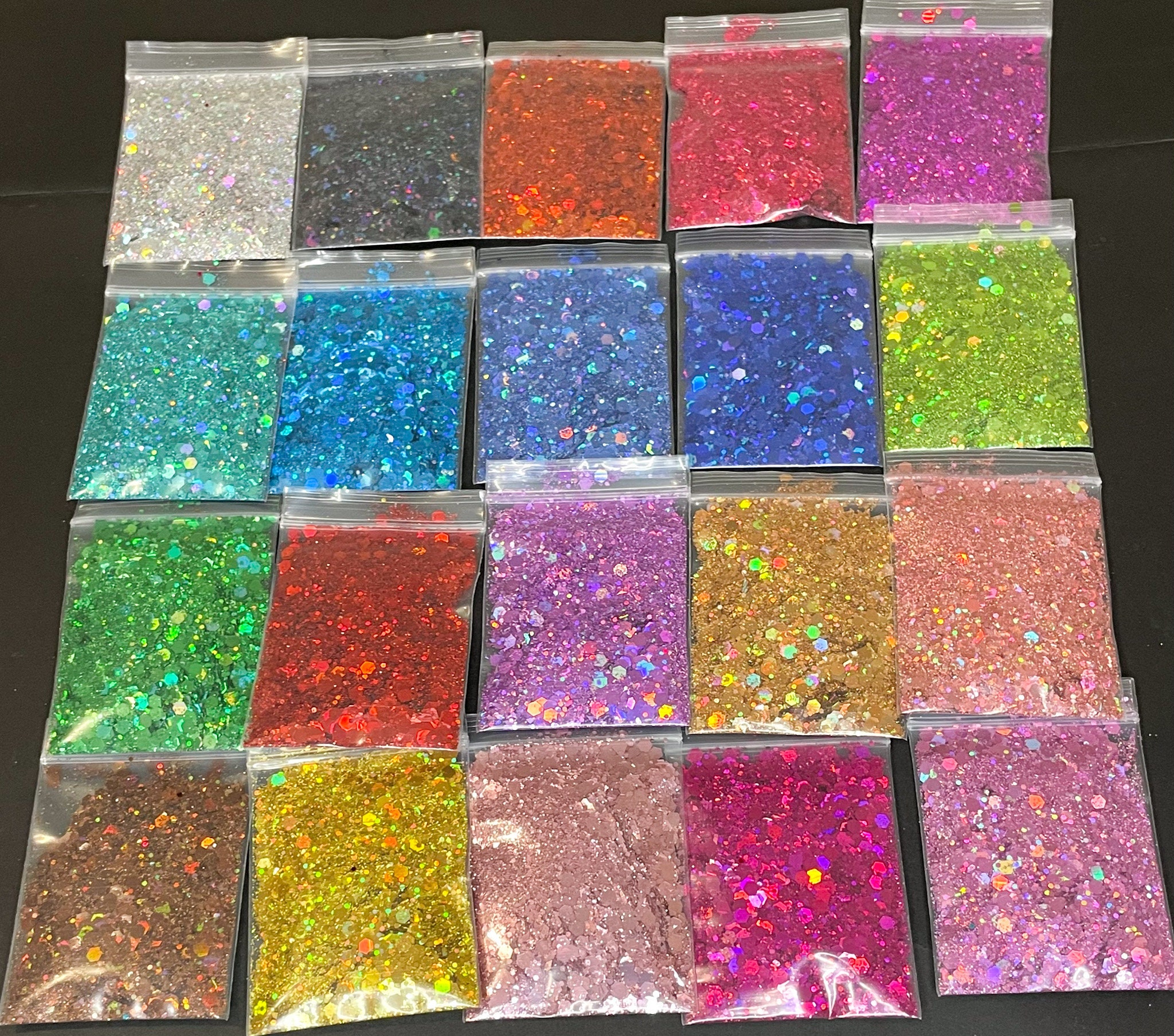 Set Of 6 Colors Holographic Chunky Kaleidoscope Glitter,, Craft Glitter For  Resin Art Crafts, Cosmetic Glitter For Nail Body Face Eye, Epoxy Resin  Glitter Sequin Flake Sparkle For Slime Tumbler Jewelry Making