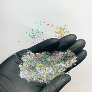 Sparkle & Save: SILVER IRIDESCENT GLITTER 50 gram wholesale bag