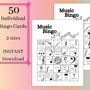 Bingo de símbolos musicales, teoría musical, aula de música, bingo musical, juegos musicales, juegos musicales imprimibles