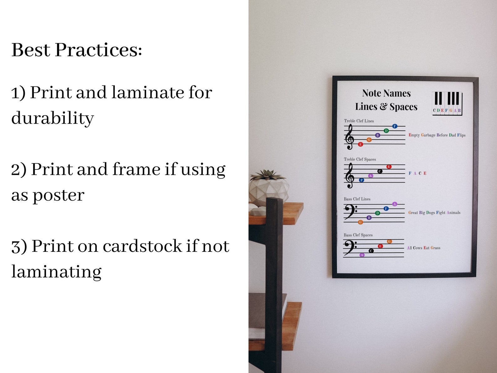 Music Note Cheat Sheet, Treble Clef, Bass Clef, Lines and Spaces, Learn ...