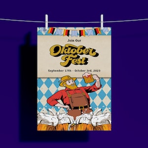 Oktoberfest Poster | Festive Beer Party Printable | Bavarian Digital Wall Decor