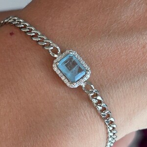 Paraiba Bracelet, Blue Paraiba Bracelet,  925 Sterling Silver, 925 Silver Chain, Mother&#39;s Day Gift, Exotic Neon Vivid Paraiba