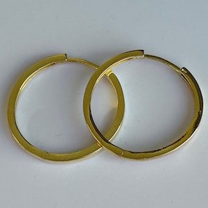 Gold Hoop Earrings, Sleeper Hoops, 14k Gold Plated, Silver Hoop Earrings , Gift for Her, Minimalist Earrings,Dainty Huggie Earrings