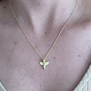 Angle Necklace, Gold Filled, Silver Angel Necklace, Minimalist Necklace, Angel Jewelry, Dainty Necklace, Gift for mothers