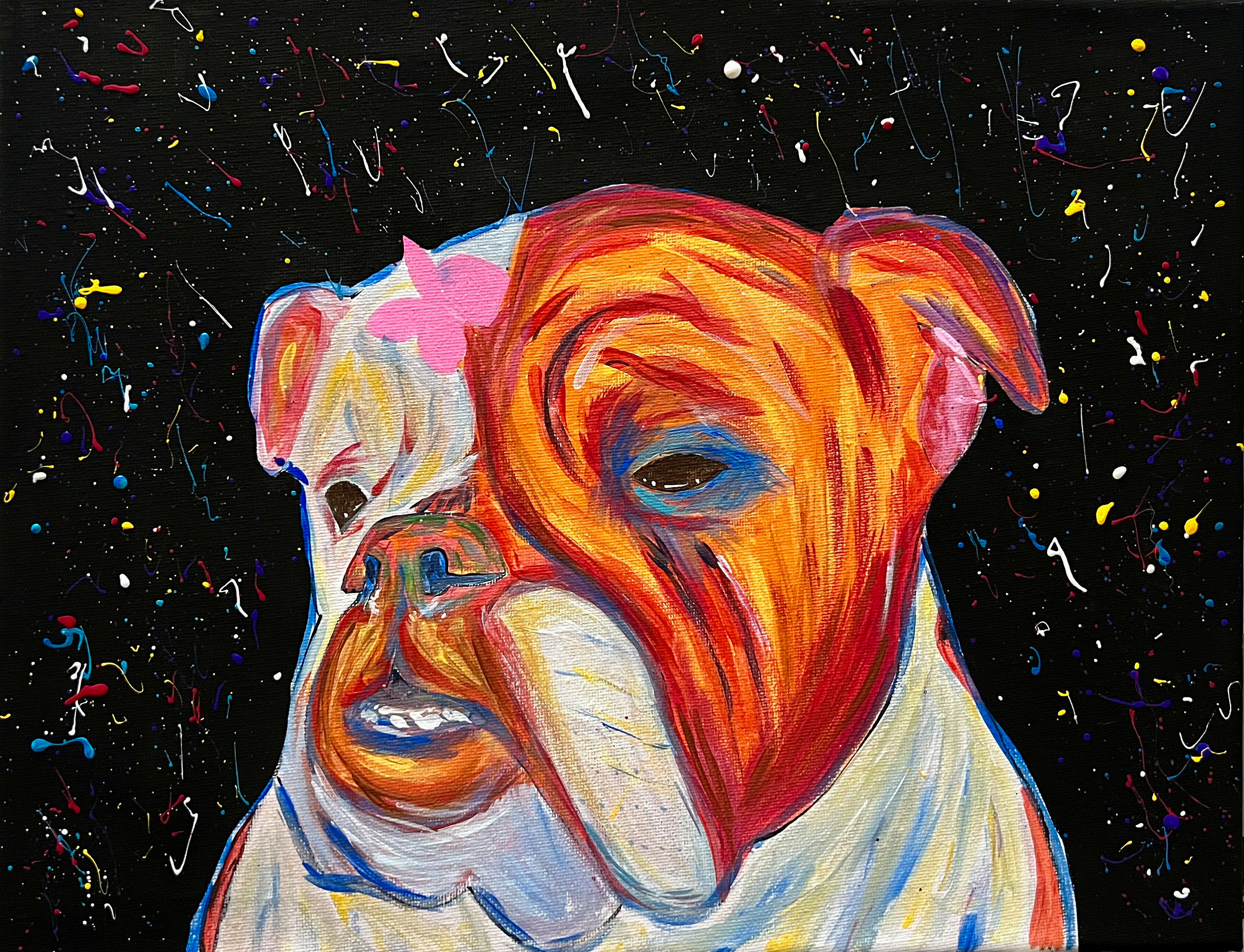 Custom Dog Painting, Acrylic Dog Painting, Abstract, Dog Portrait ...