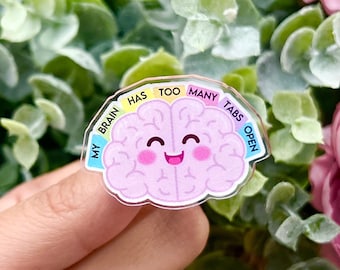 My Brain Has Too Many Tabs Open Acrylic Pin Funny Pin