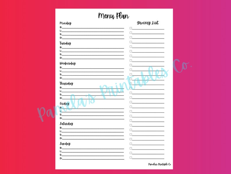 Printable Blank Menu Plan With Grocery List Etsy printable-blank-menu-plan-with-grocery-list-etsy