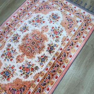 Muslim Prayer Rug – Soft Islamic Salah Mat – Turkish Sajadah – Personalized Islamic Prayer Mat – Gift for Mom, Dad, Sister, Brother – Eid