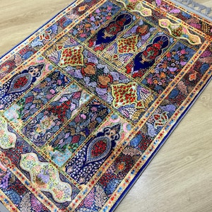 Personalized Muslim Prayer Rug with Custom Name, Turkish Sajadah Gift for Parents, Eid and Ramadan Islamic Mat