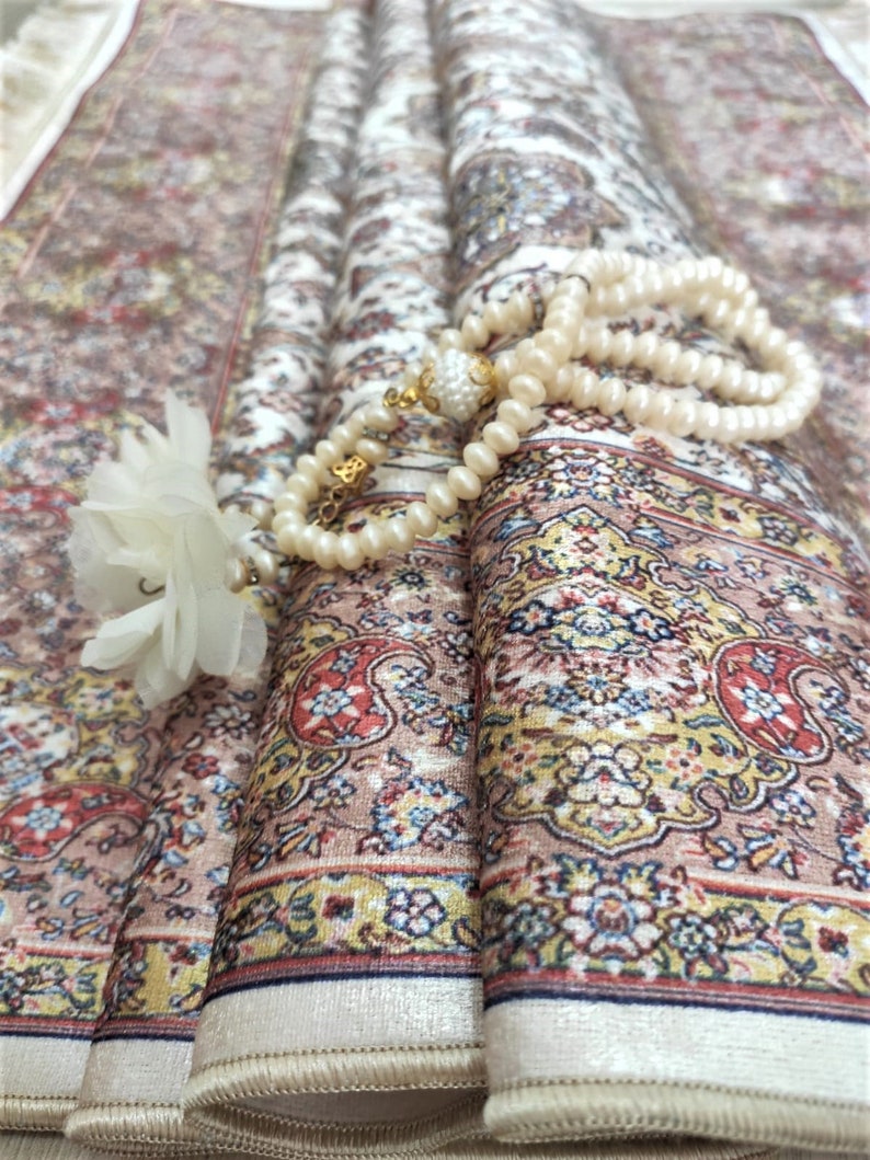 Prayer Rug For Muslim Prayer Mat Gebetsteppich Luxury Prayer Rug Janamaz Ramadan Gift Eid Gift Wedding Gift image 6
