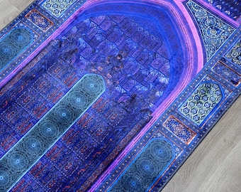 Tapis de prière personnalisé - Ultra doux et soyeux - Tapis de prière - Cadeau islamique - Gebetsteppich - Cadeaux musulmans